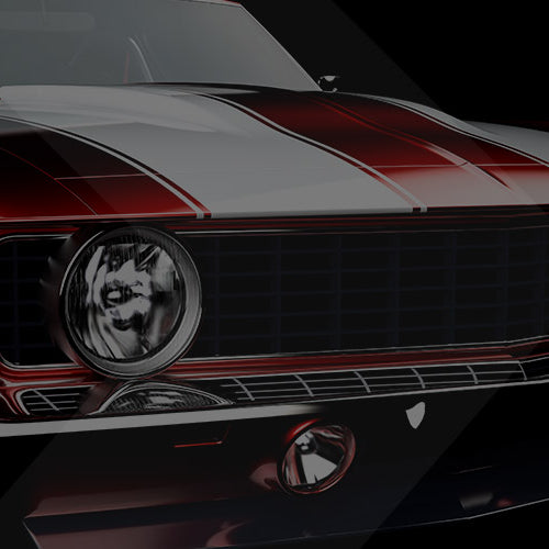 red car with white stripe transmission swap components banner