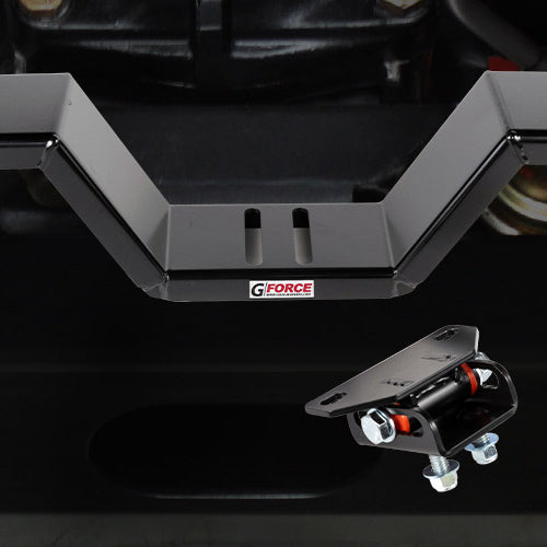 Transmission crossmember and adjustable transmission mount banner