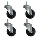3 Inch Heavy-Duty Rubber Casters - 4-Pack | GF-CASTERS-3IN-4 without hardware