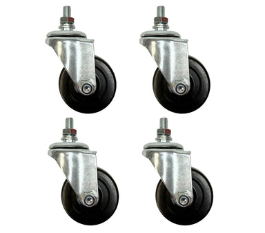 3 Inch Heavy-Duty Rubber Casters - 4-Pack | GF-CASTERS-3IN-4 with  hardware