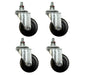 3 Inch Heavy-Duty Rubber Casters - 4-Pack | GF-CASTERS-3IN-4 with  hardware