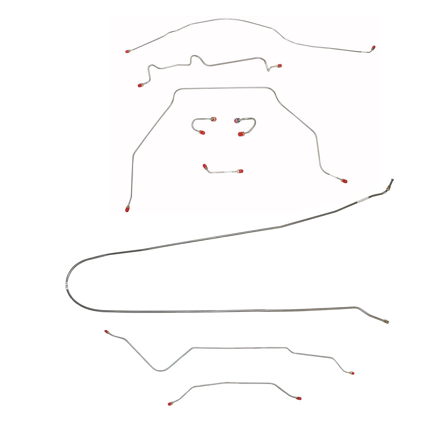 CBK0317SS- 1967-70 Chevy C10 / GM C1500 Truck, 2WD, Standard Brakes, M/C Lines Run inboard of Frame, Short Bed w/ Coil Springs, 6-lug Axle w/ Coil Springs; Stainless - SSTubes