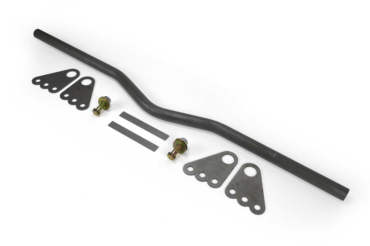 angled view G Force Universal Ladder Bar Crossmember | GF-LB-55-1625 with brackets and hardware