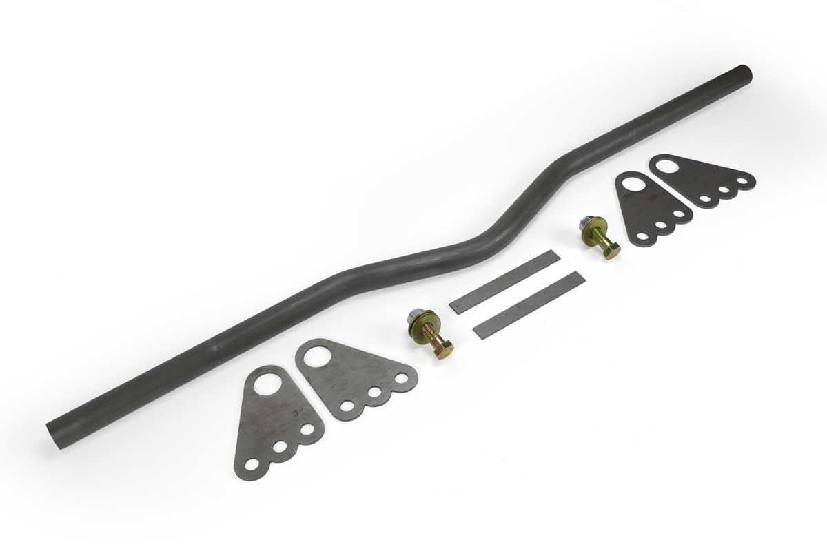 Universal Ladder Bar Crossmember | GF-LB-55-1625 with brackets and hardware angled view
