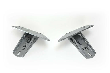 Pair on G Force silver powder coated S197 Ford Mustang Godzilla 7.3L Engine Swap Mounts