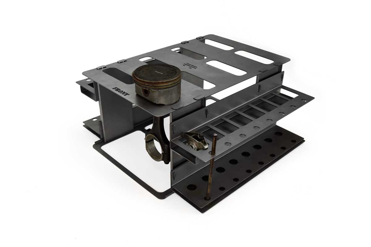 Piston and Rod Organizer | GF-PRH-ASSEM with one of each stored in the caddy