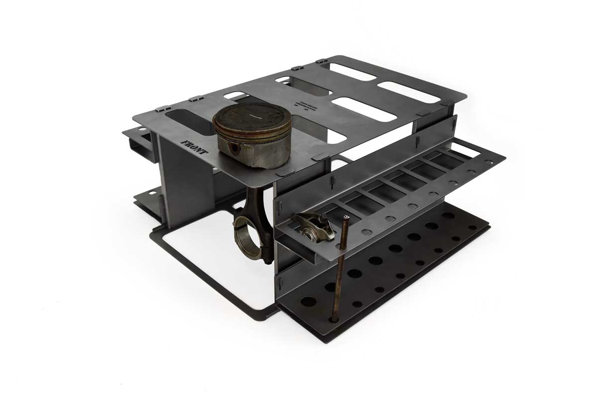 Engine Piston Rack Piston and Rod Organizer | GF-PRH-ASSEM angled view