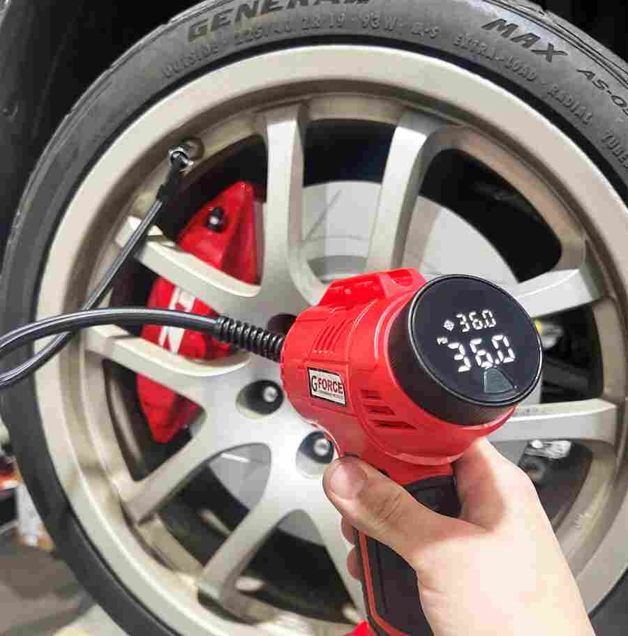 G Force Portable Air Compressor | GF-TIREINFLATOR in use