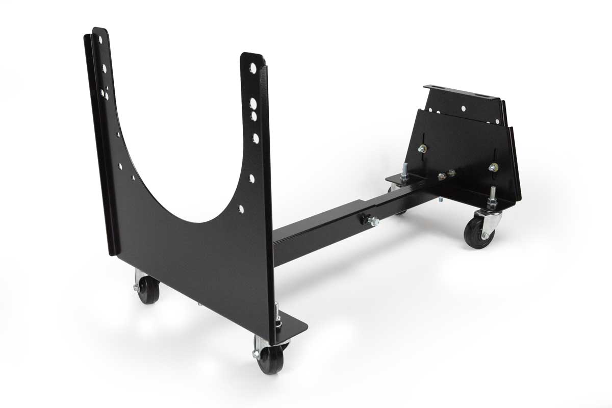 angled view Universal Transmission Dolly | GF-TSA-W-BLK