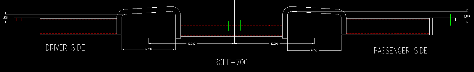 RCBE-700 exhaust clearance dimensions diagram