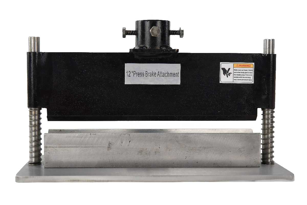 front  of 12" Shop Press Brake Attachment for most 12 - 20 ton hydraulic presses