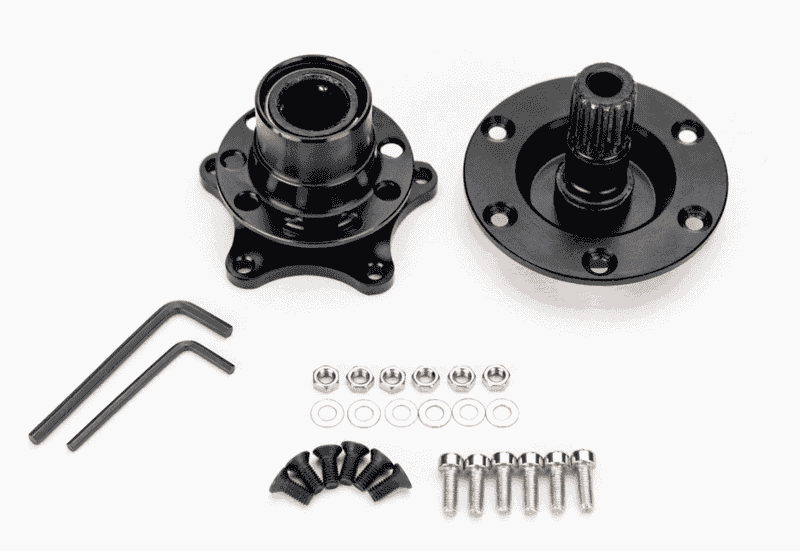 5 Bolt Quick Release Steering wheel disconnects | GF-SWD-5 black with hardware